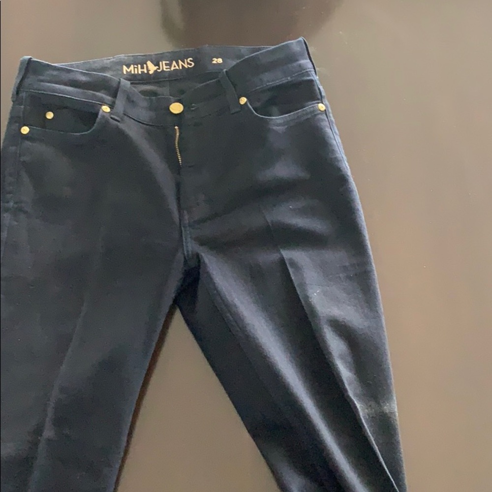 MIH dark denim high/mid rise stretch jeans